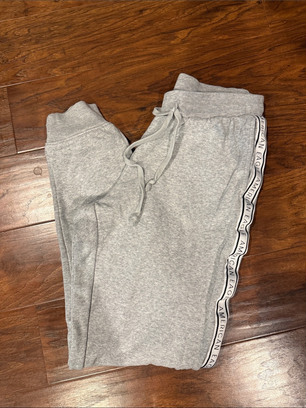 American Eagle Outfitters Kids Light Gray Sweatpants with Logo Tape